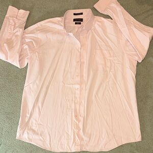 Paul Fredrick Men's Pale Pink Long-Sleeve Cotton Dress Shirt 18 1/2 x 38 NWOT